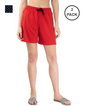 pack of 2 city shorts with waist tie-up