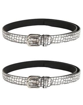 pack of 2 classic belt with metal accent