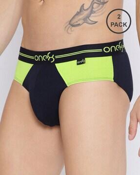 pack of 2 colorblock briefs with elasticated waist