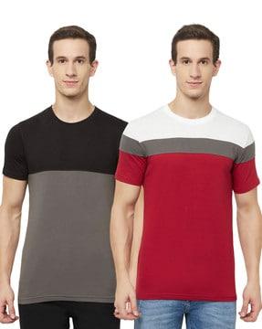 pack of 2 colour block regular fit t-shirt