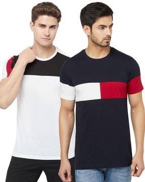 pack of 2 colour-block regular fit t-shirt