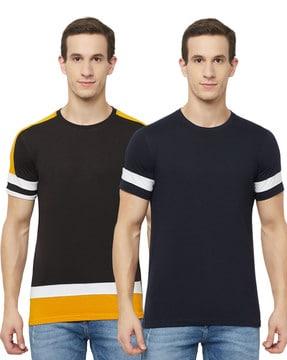 pack of 2 colour block regular fit t-shirt