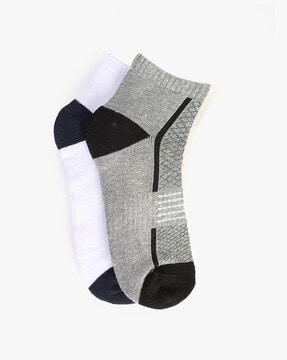 pack of 2 colourblock ankle-length socks