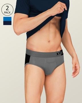 pack of 2 colourblock briefs with branding