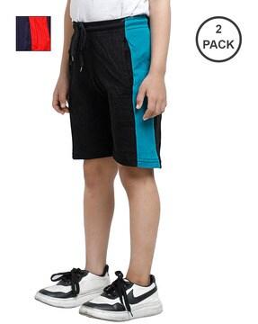 pack of 2 colourblock flat-front bermudas