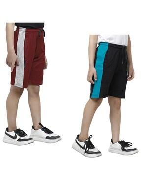 pack of 2 colourblock flat-front bermudas