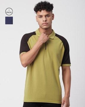 pack of 2 colourblock polo t-shirts