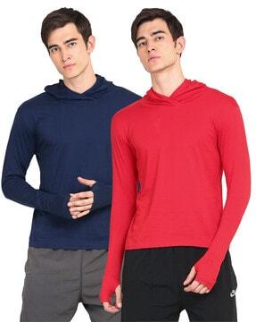 pack of 2 cotton hooded t-shirts
