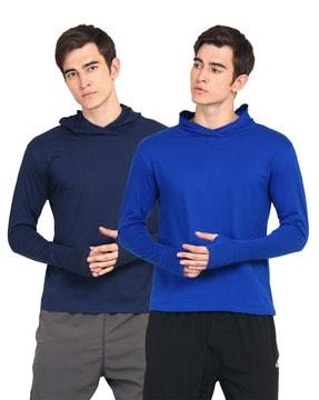 pack of 2 cotton hooded t-shirts