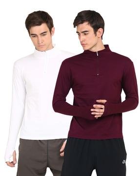 pack of 2 crew-neck t-shirts with full-sleeves