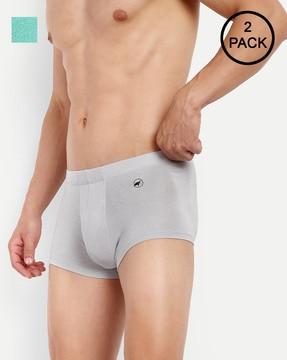 pack of 2 elasticated waist trunks with contoured pouch