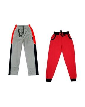 pack of 2 fitted track pants with elasticated waist