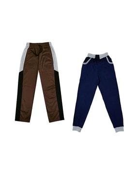 pack of 2 fitted track pants with elasticated waist