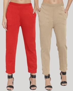 pack of 2 flat-front pants