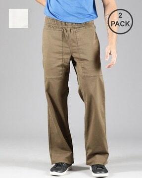 pack of 2 flat-front trousers with insert pockets