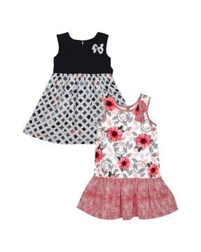 pack of 2 floral print a-line dress