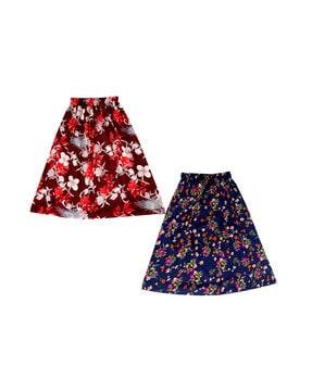 pack of 2 floral print a-line skirts