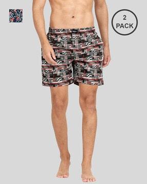 pack of 2 floral print boxers with elasticated waistband
