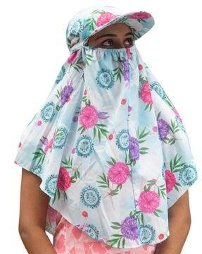 pack of 2 floral print cap scarfs