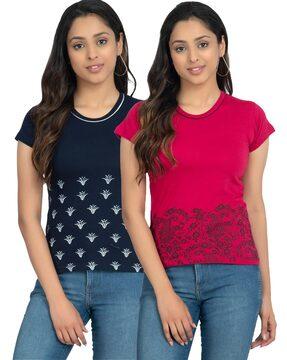 pack of 2 floral print crew-neck t-shirts