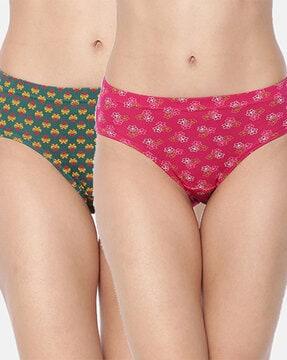 pack of 2 floral print hipsters