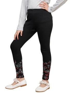 pack of 2 floral print leggings with elasticated waistband