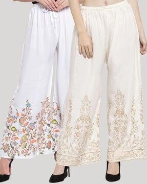 pack of 2 floral print palazzos