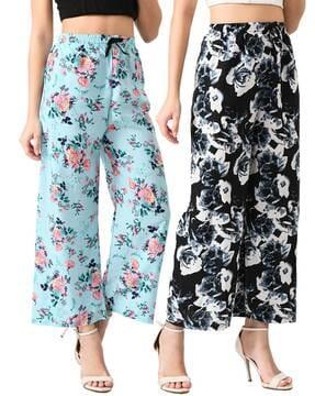 pack of 2 floral print palazzos
