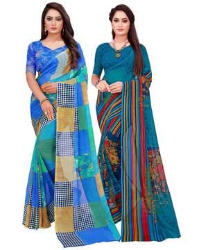 pack of 2 floral print sarees