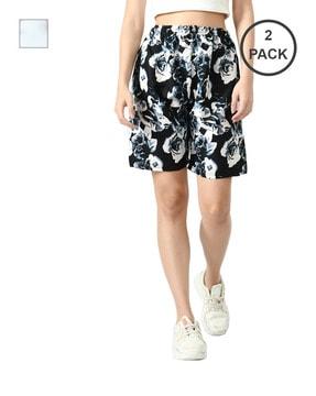 pack of 2 floral print shorts