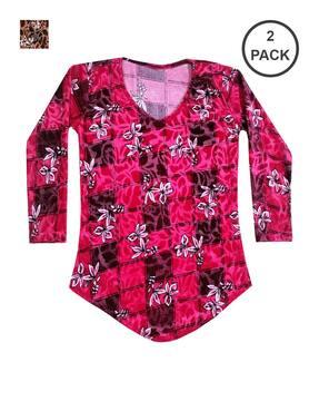 pack of 2 floral print tops