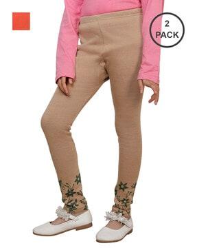 pack of 2 floral printed leggings