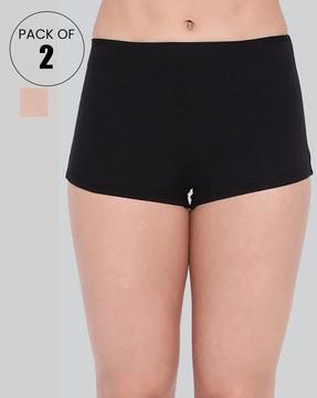 pack of 2 full-coverage boyleg with elasticated waist
