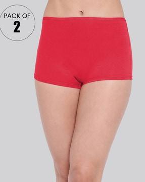 pack of 2 full-coverage boyleg with elasticated waist