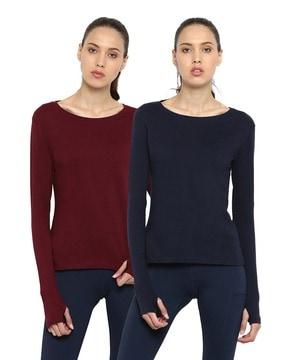 pack of 2 full-sleeve crew-neck t-shirt