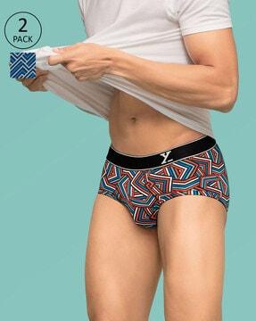 pack of 2 geometric print briefs