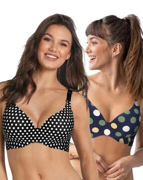 pack of 2 geometric print t-shirt bras