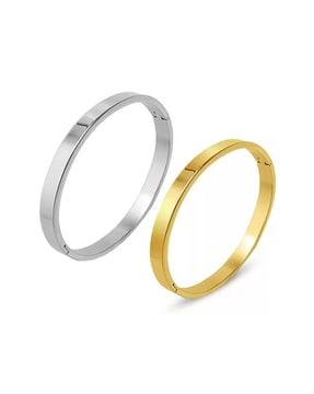 pack of 2 gold-plated partially-open bracelets