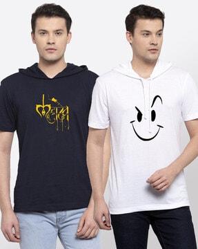 pack of 2 graphic hooded t-shirts