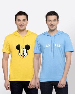 pack of 2 graphic hooded t-shirts