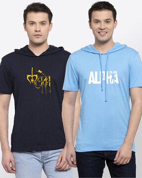 pack of 2 graphic hooded t-shirts