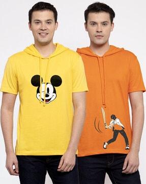 pack of 2 graphic hooded t-shirts