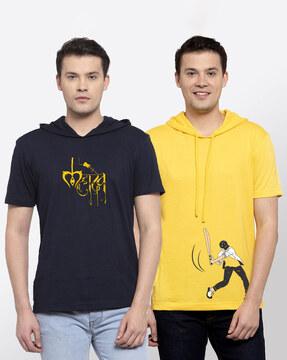 pack of 2 graphic hooded t-shirts