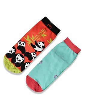 pack of 2 graphic print ankle-length socks