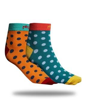 pack of 2 graphic print ankle-length socks