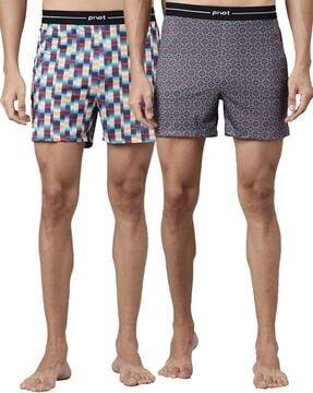 pack of 2 graphic print boxers with elasticated waist