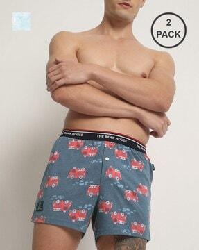 pack of 2 graphic print boxers