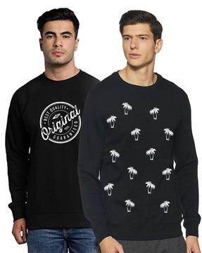 pack of 2 graphic print crew-neck sweatshirts