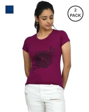 pack of 2 graphic print crew-neck t-shirts