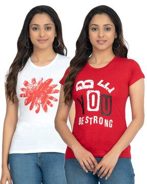 pack of 2 graphic print crew-neck t-shirts